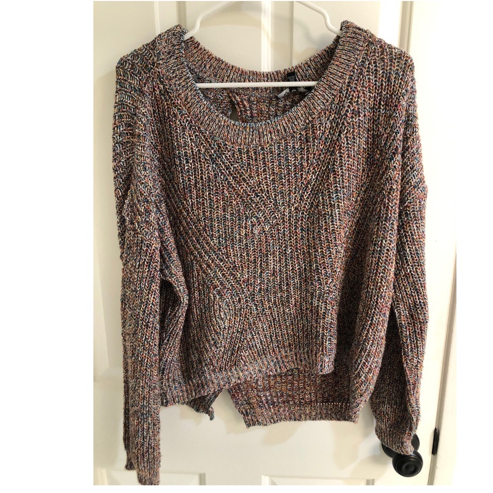 Express multicolor crop sweater